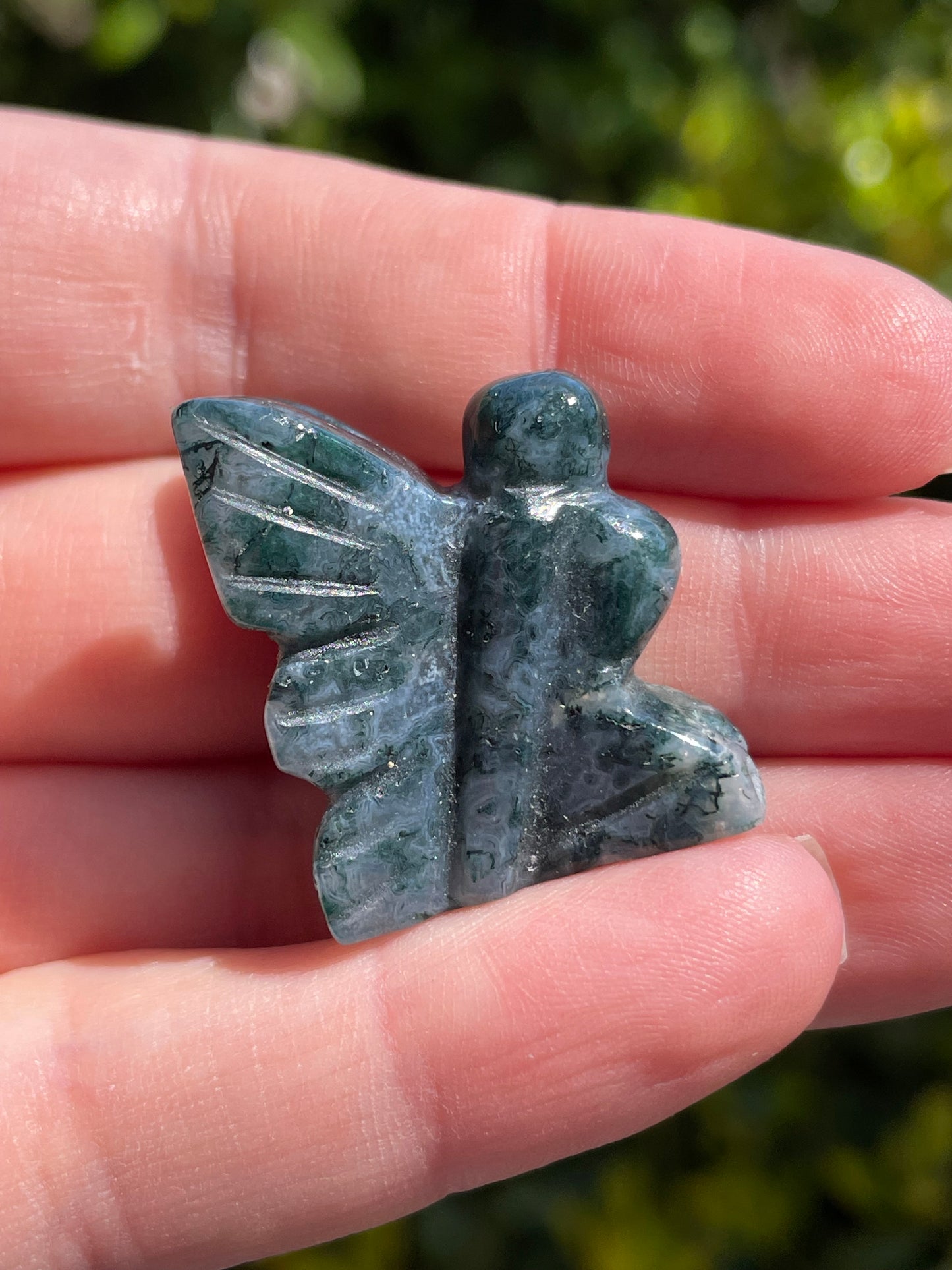 Moss Agate Fairy Carvings
