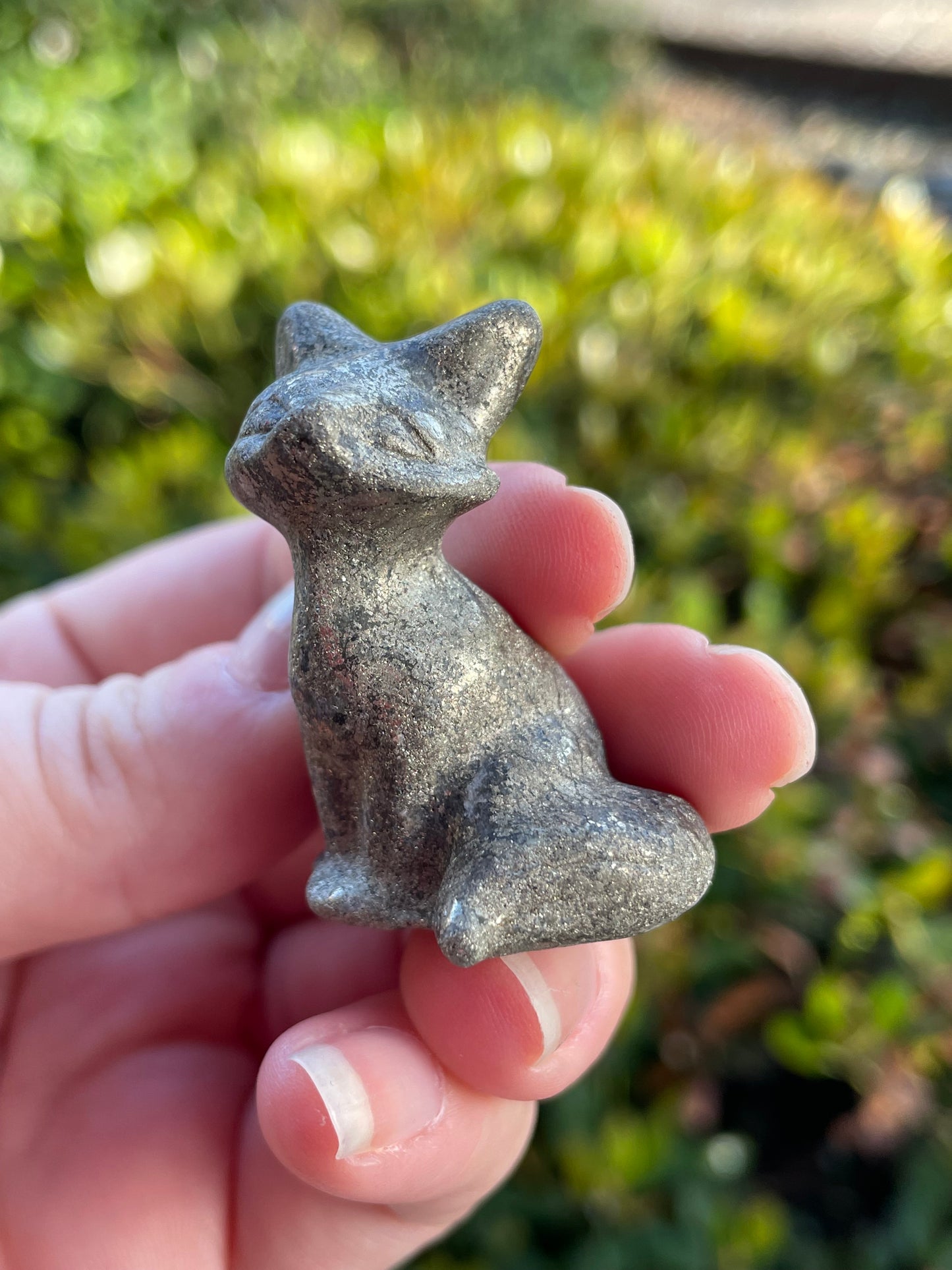 Pyrite Fox Carving