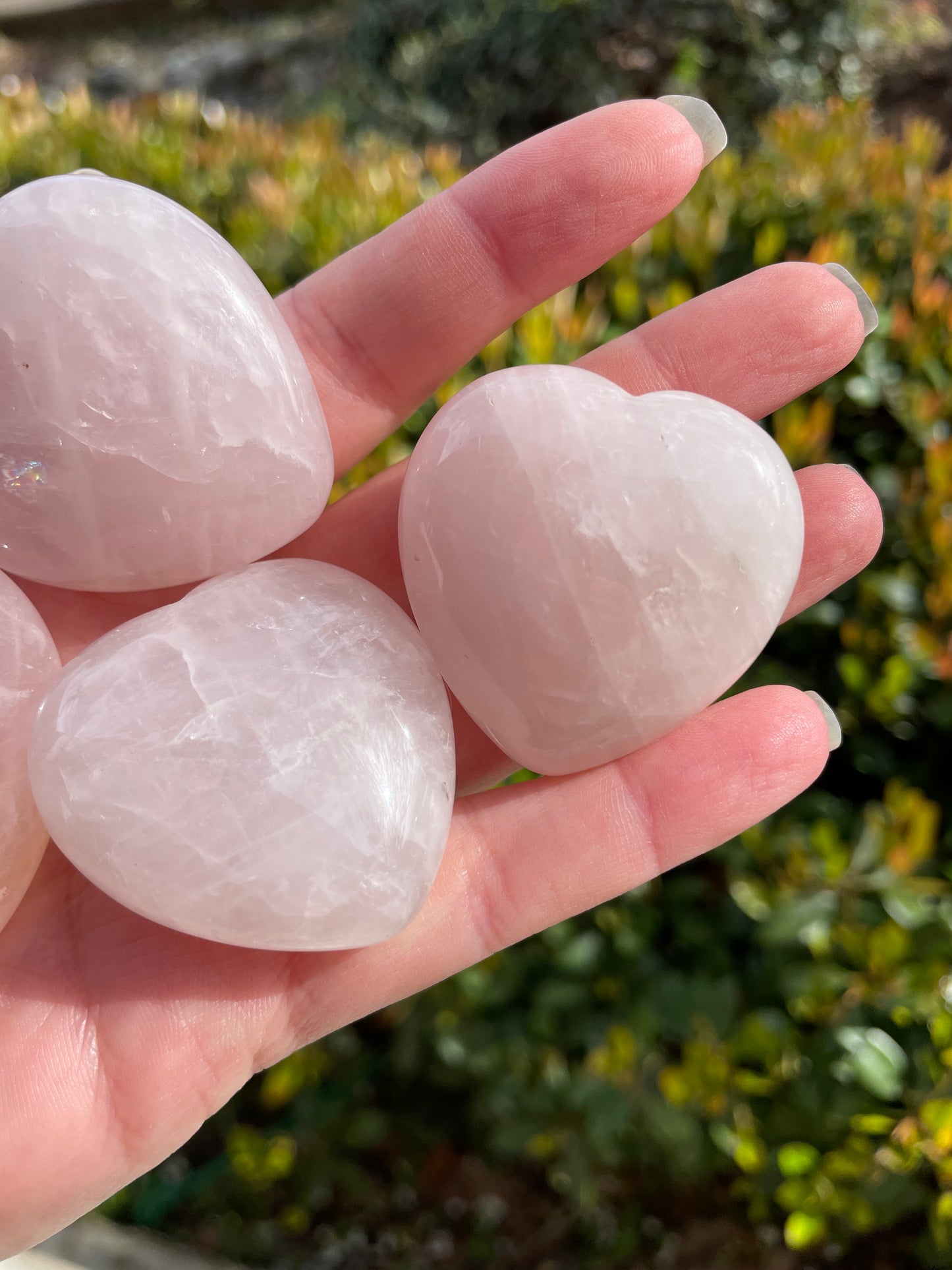 Rose Quartz Puffy Heart