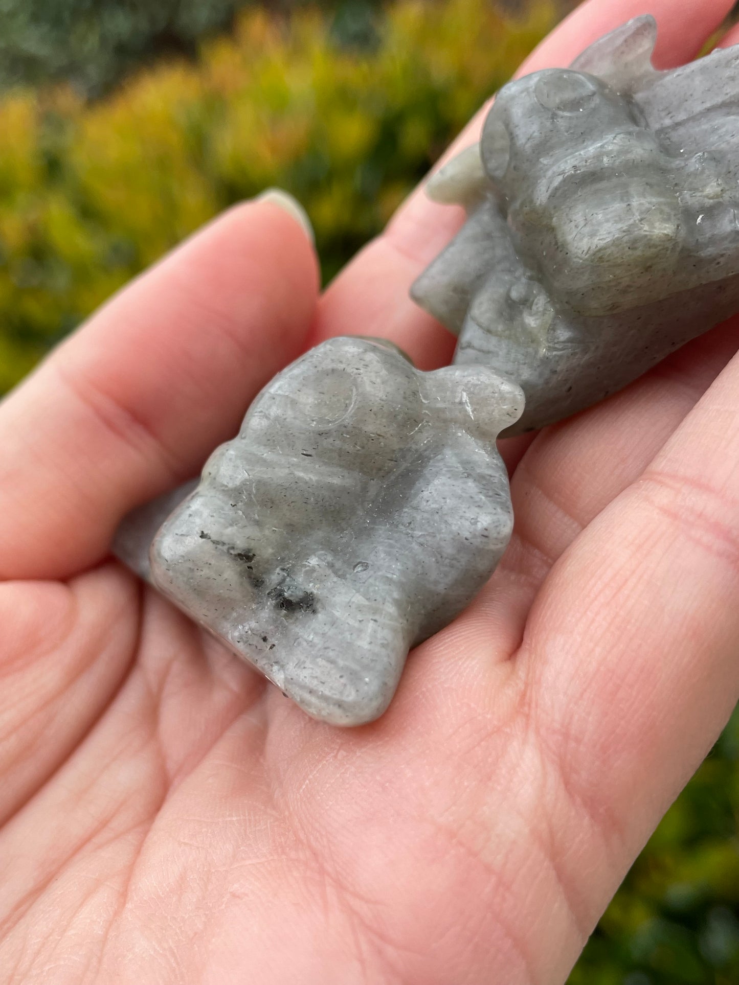 Cute Luna Moth Labradorite Carvings
