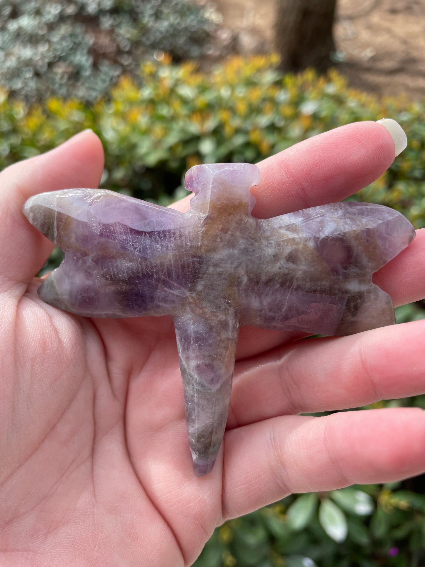 Amethyst Crystal Dragonfly Carving