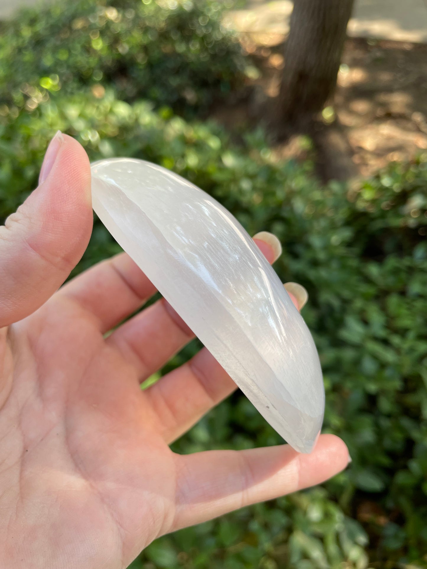 Large 3D Satin Spar Selenite Crescent Moon