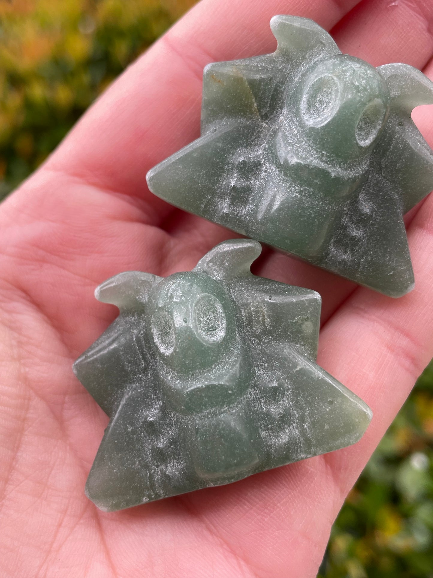 Cute Luna Moth Green Aventurine Carvings