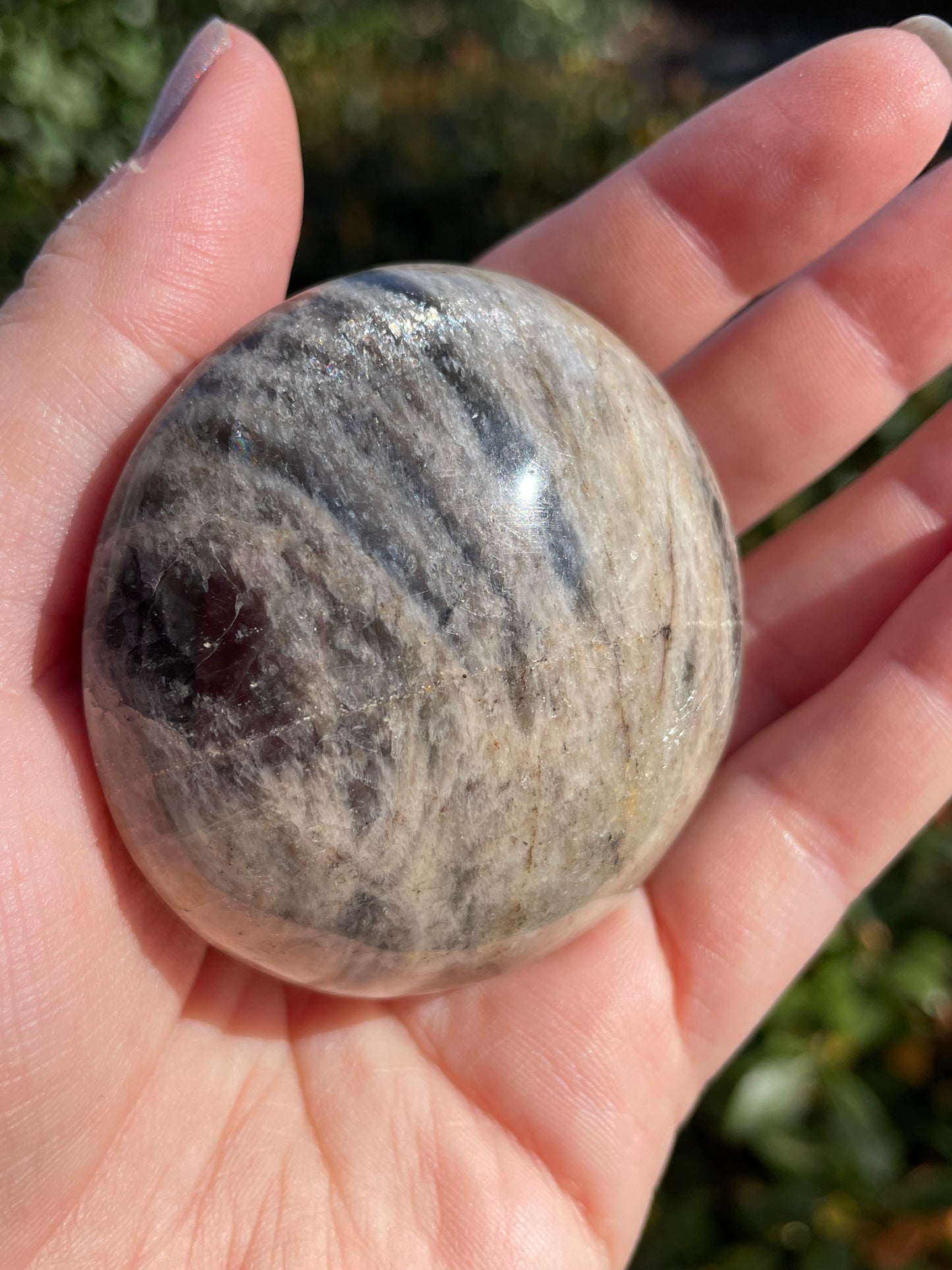 Black Moonstone Palm Stone