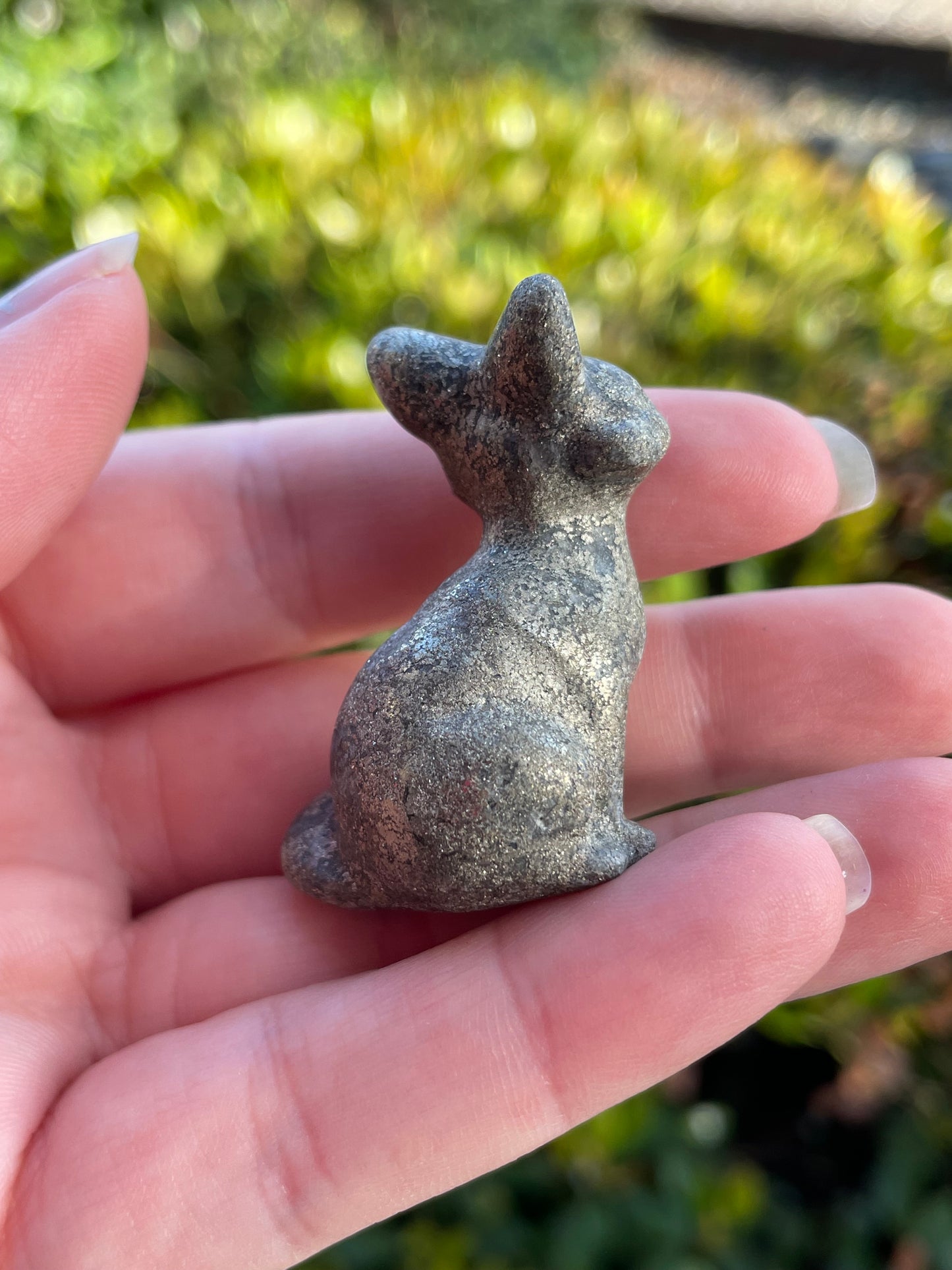Pyrite Fox Carving