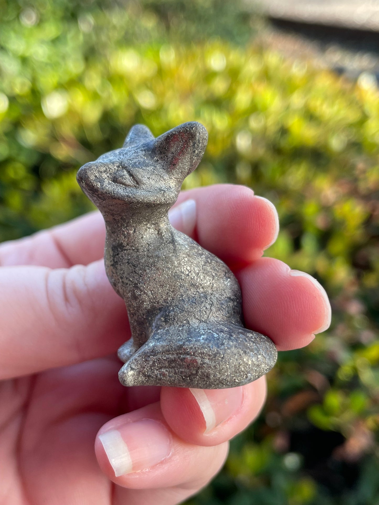 Pyrite Fox Carving
