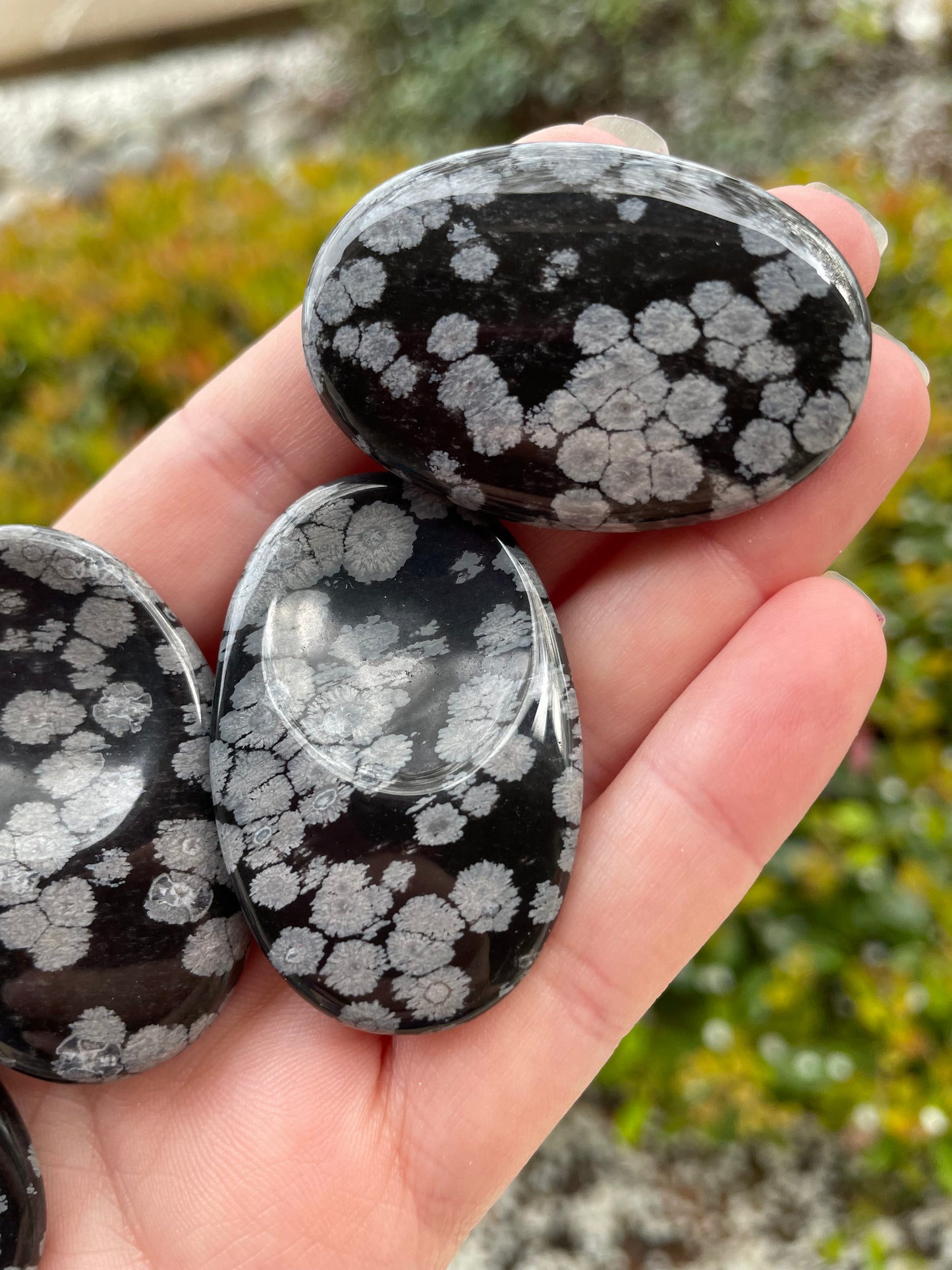 Snowflake Obsidian Crystal Worry Stone