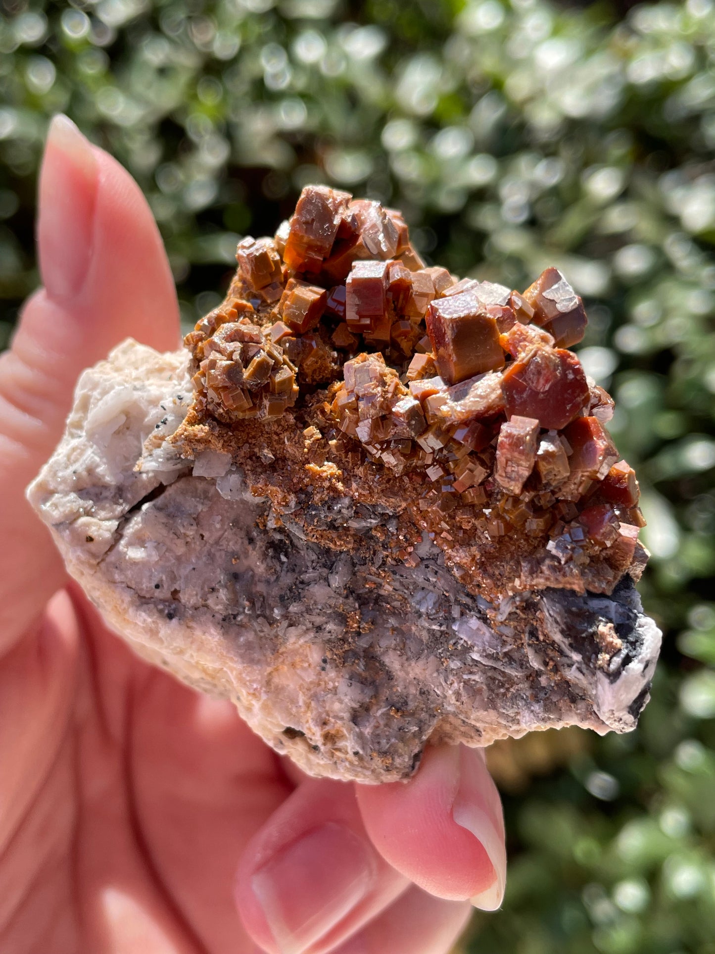 Vanadinite and Barite Crystal Mineral Specimen