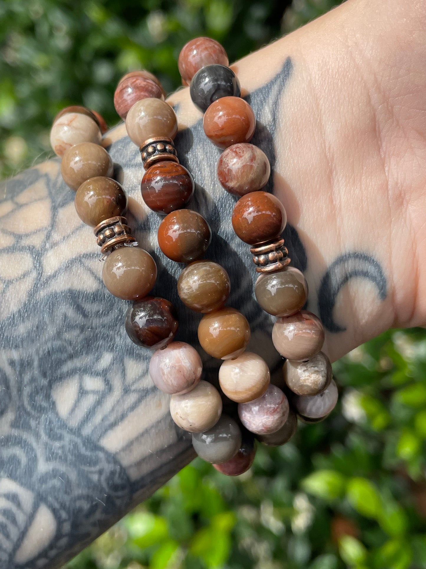 Petrified Wood Bracelet for Grounding & Wisdom