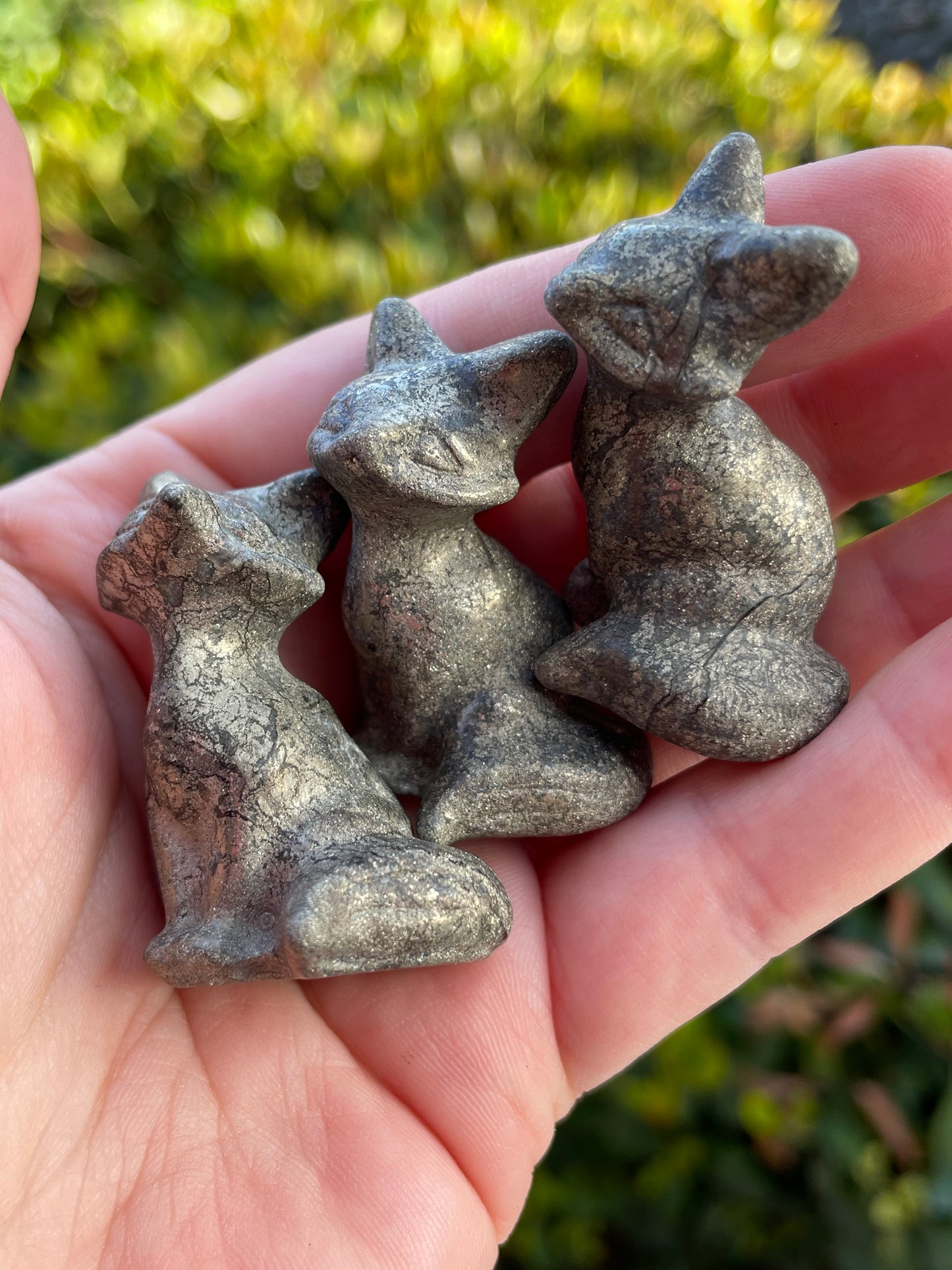 Pyrite Fox Carving