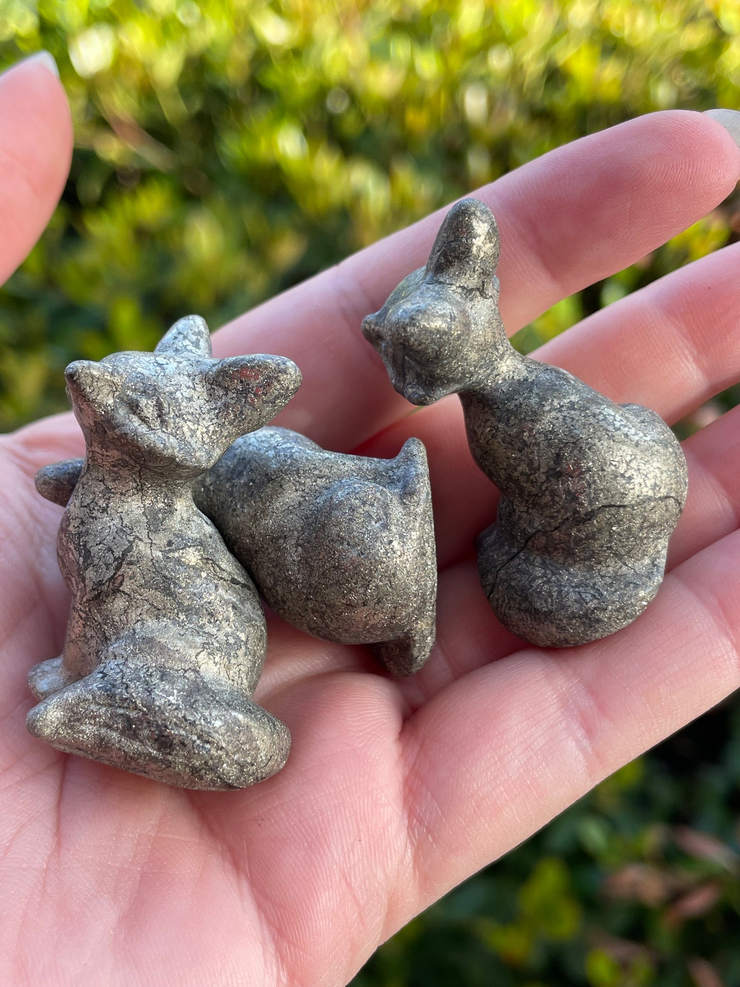 Pyrite Fox Carving