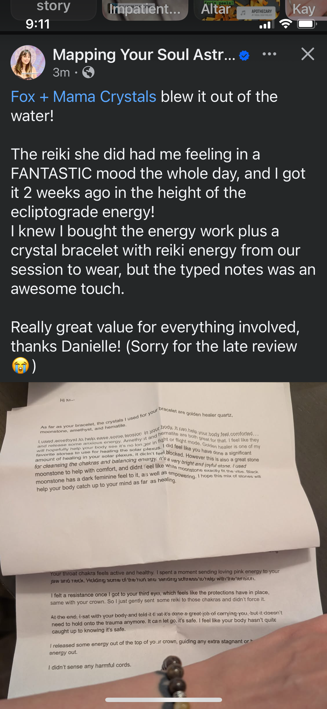 Remote Reiki + Custom Intentional Intuitively Made Crystal Bracelet Combo