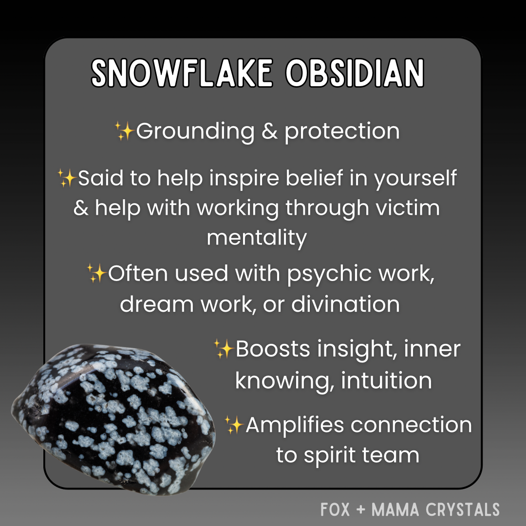 Snowflake Obsidian Crystal Worry Stone