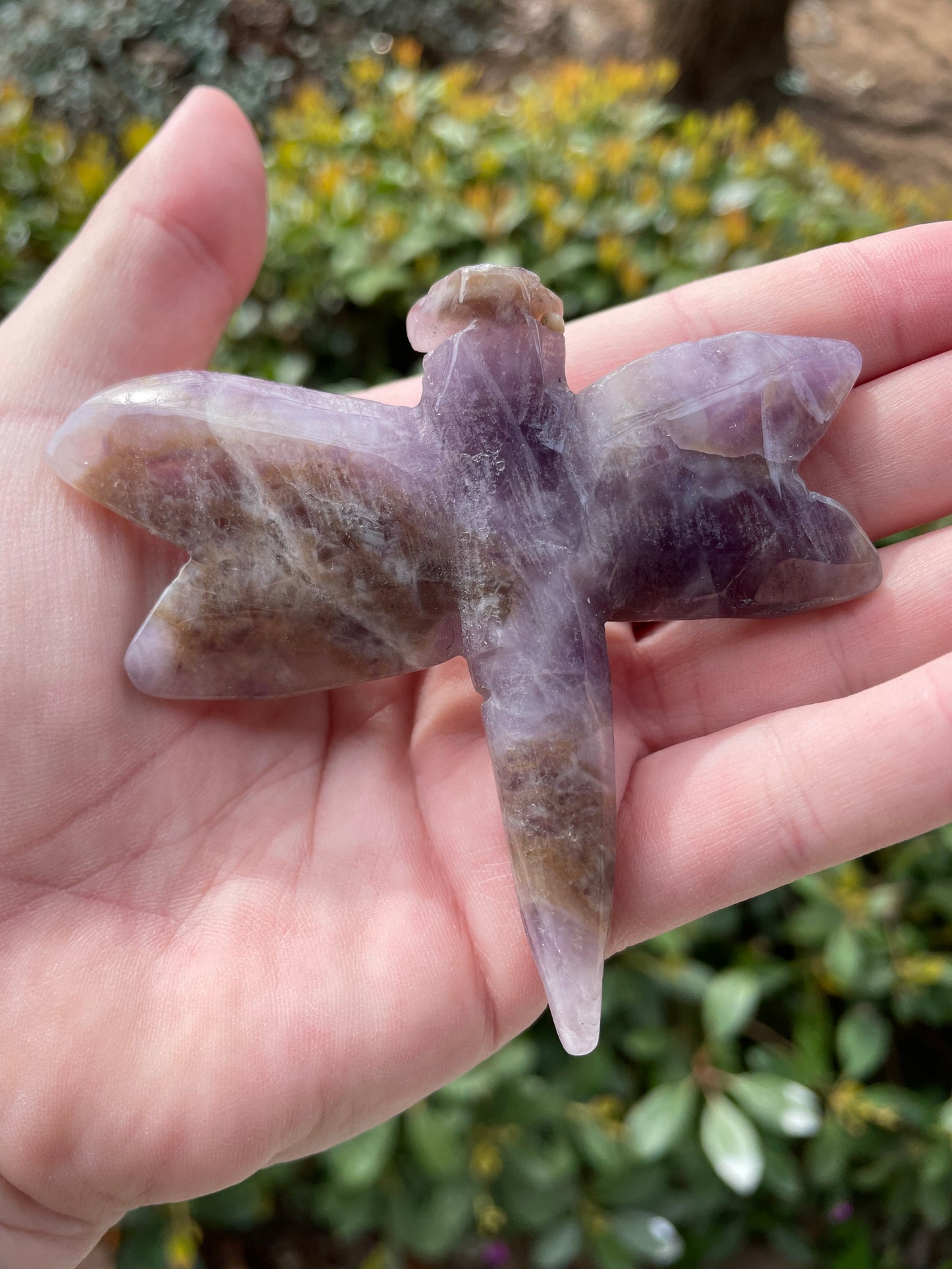 Amethyst Crystal Dragonfly Carving