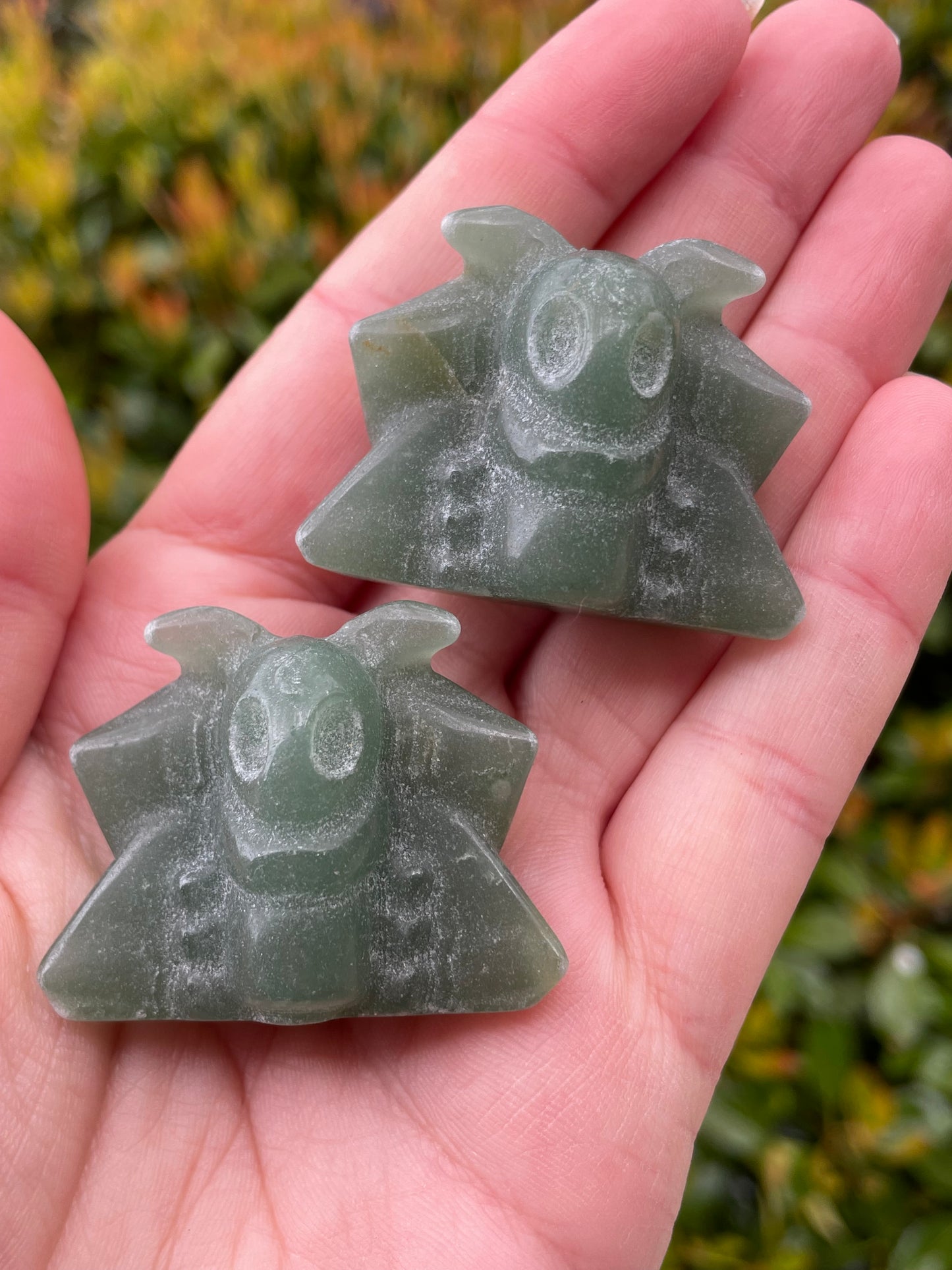 Cute Luna Moth Green Aventurine Carvings
