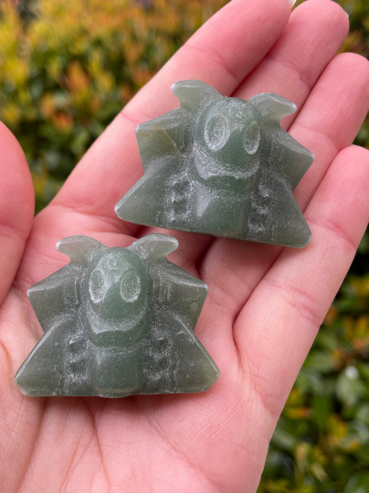 Cute Luna Moth Green Aventurine Carvings