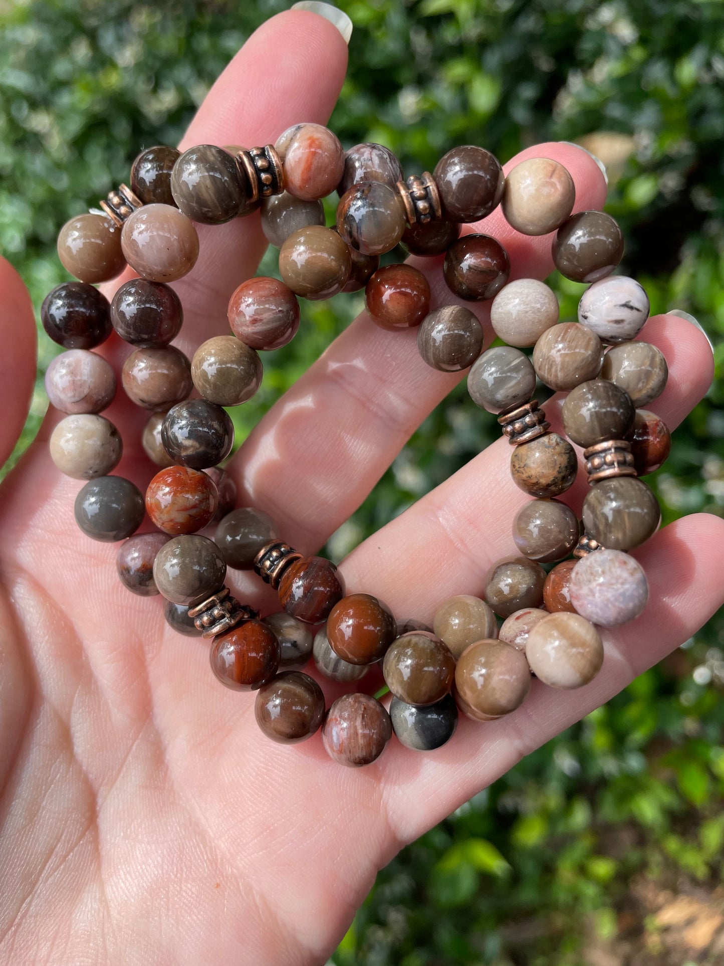 Petrified Wood Bracelet for Grounding & Wisdom