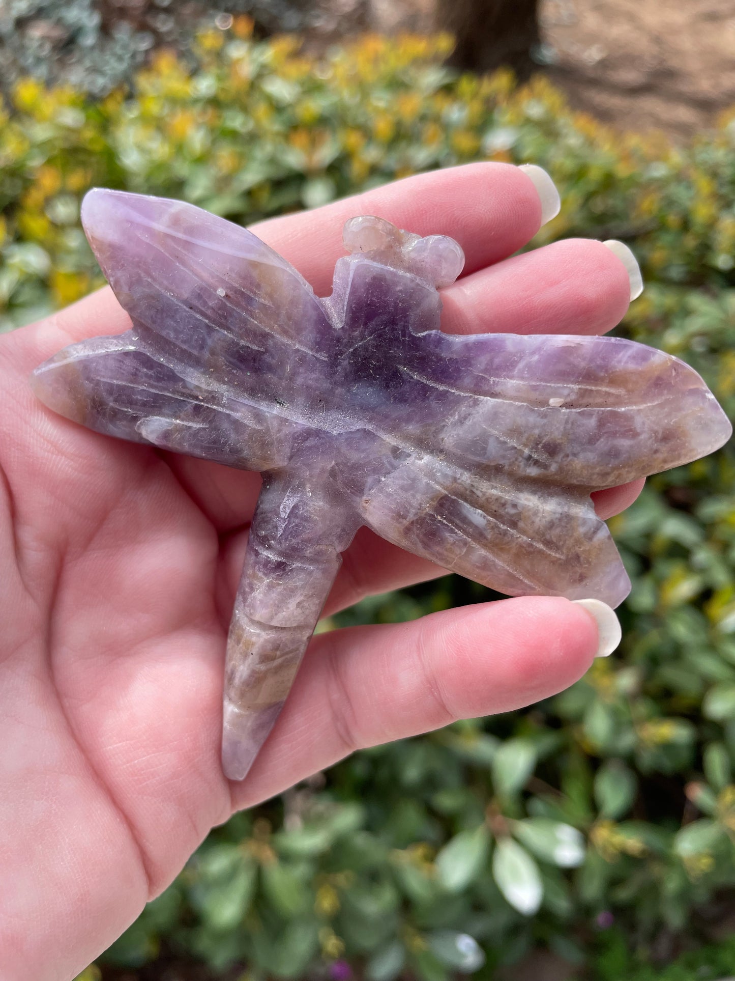 Amethyst Crystal Dragonfly Carving