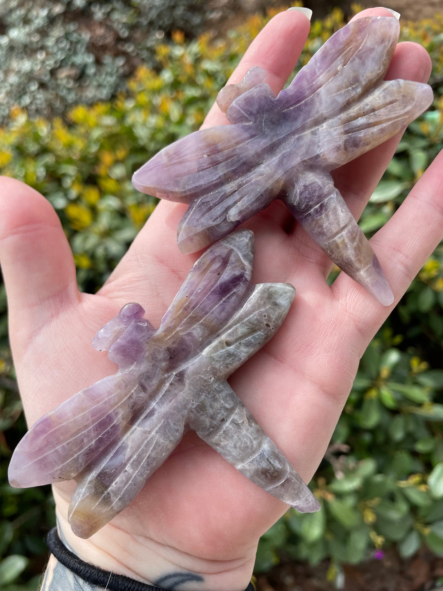 Amethyst Crystal Dragonfly Carving