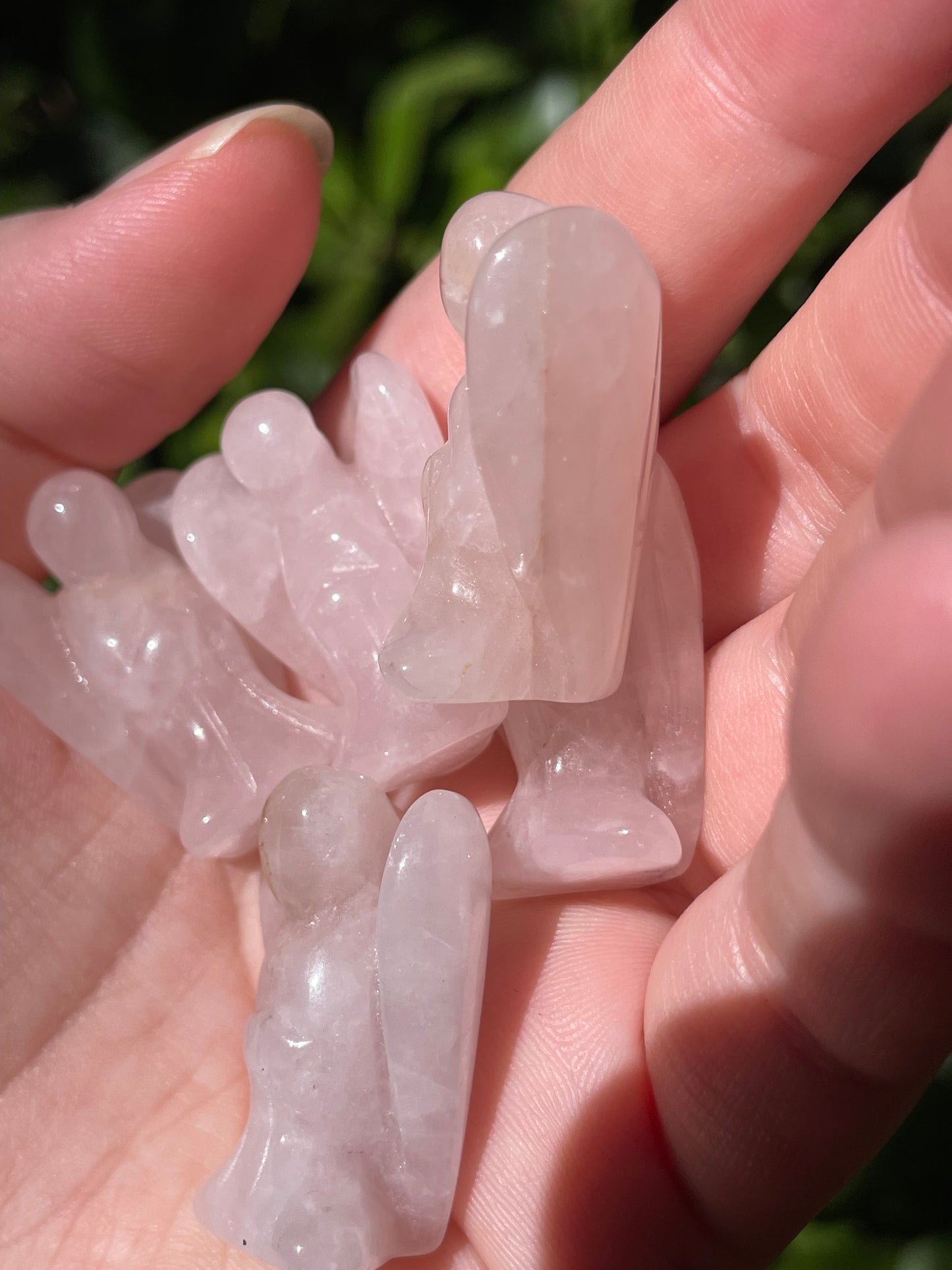 Rose Quartz Angel Carvings