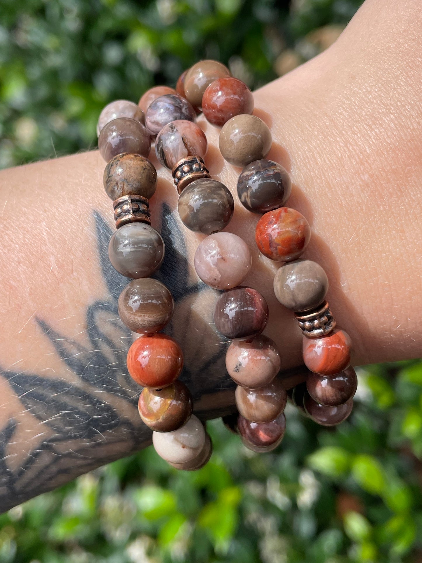 Petrified Wood Bracelet for Grounding & Wisdom