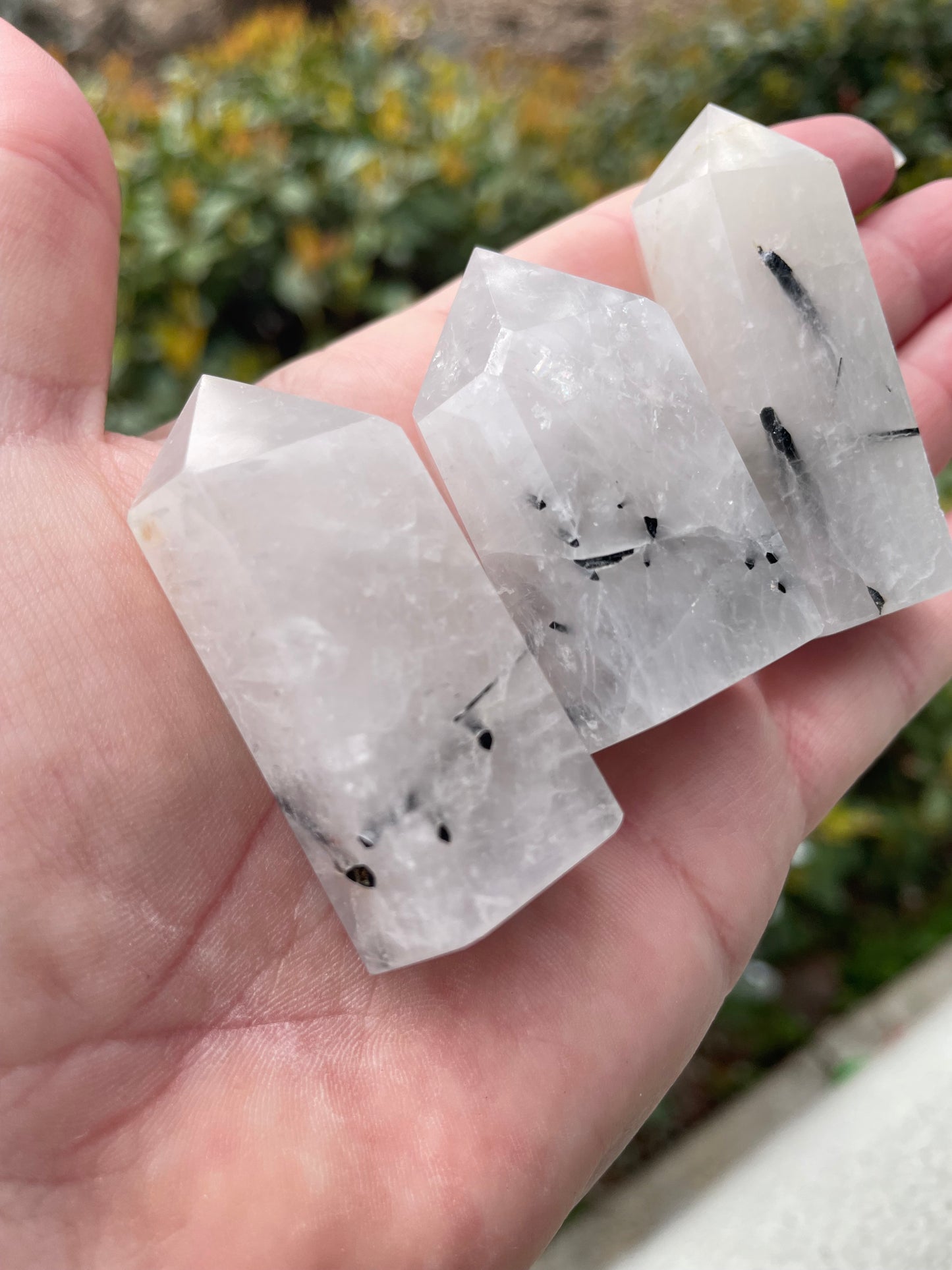 Black Tourmaline in Quartz Crystal Towers