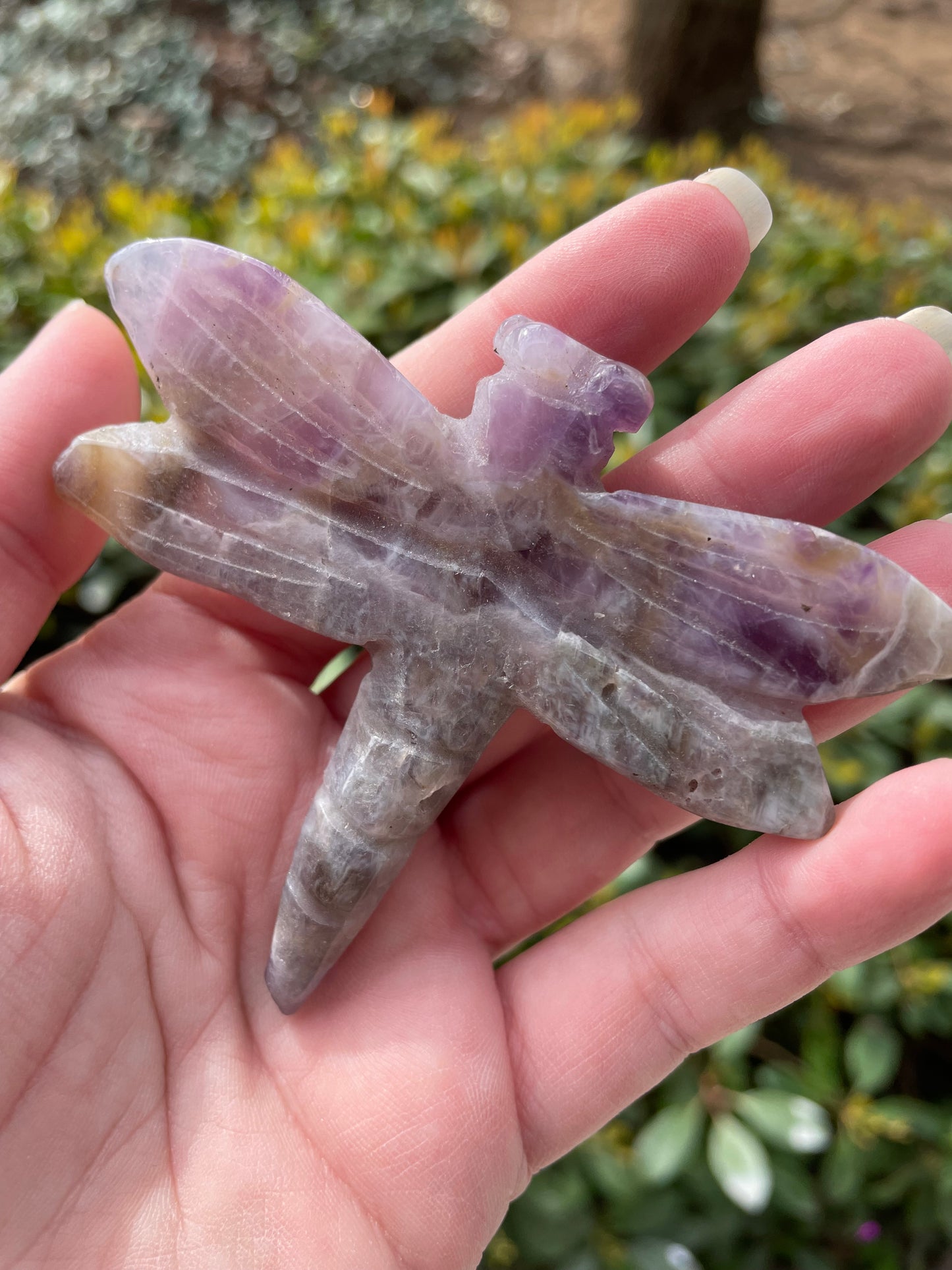 Amethyst Crystal Dragonfly Carving