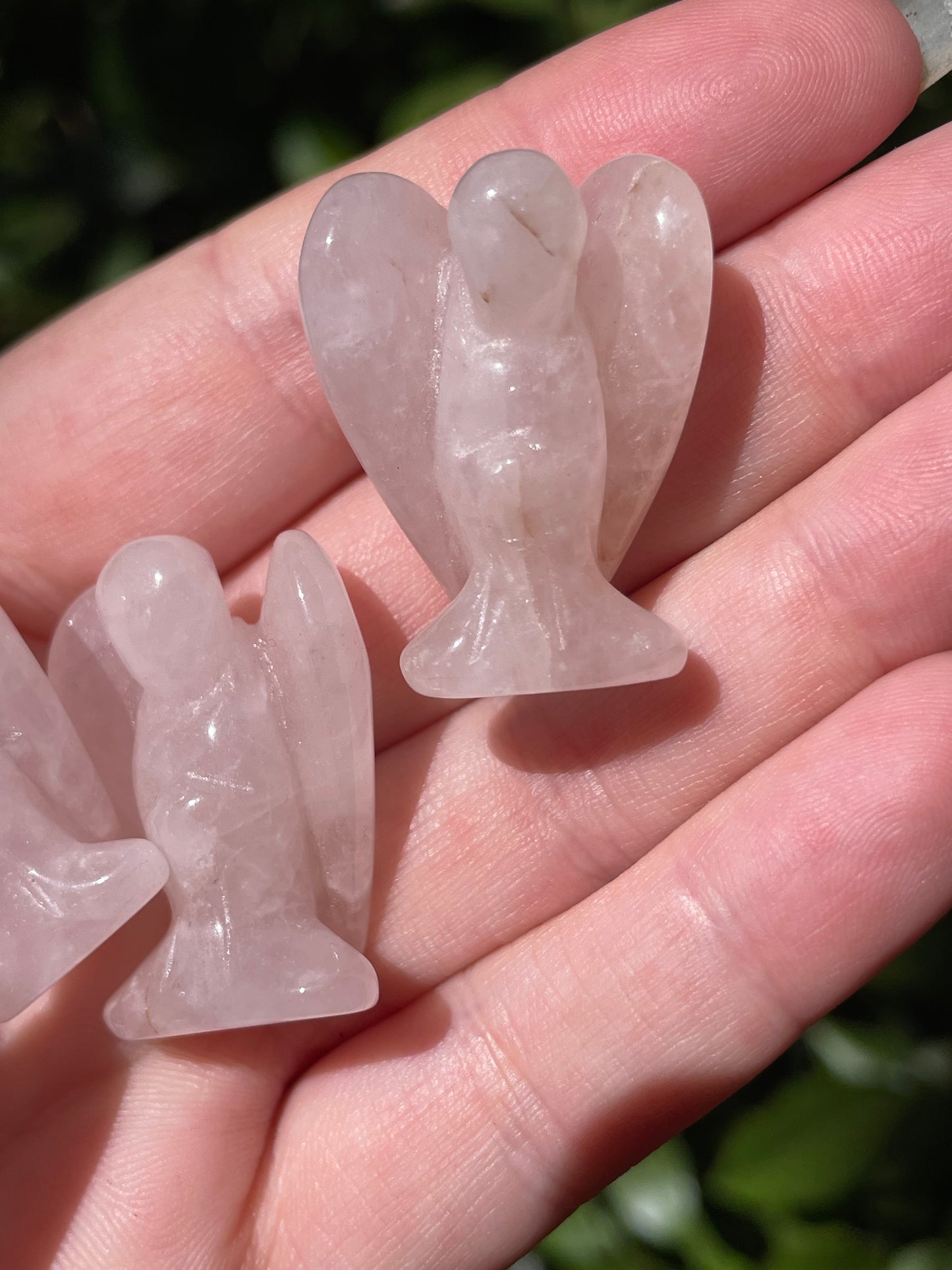 Rose Quartz Angel Carvings