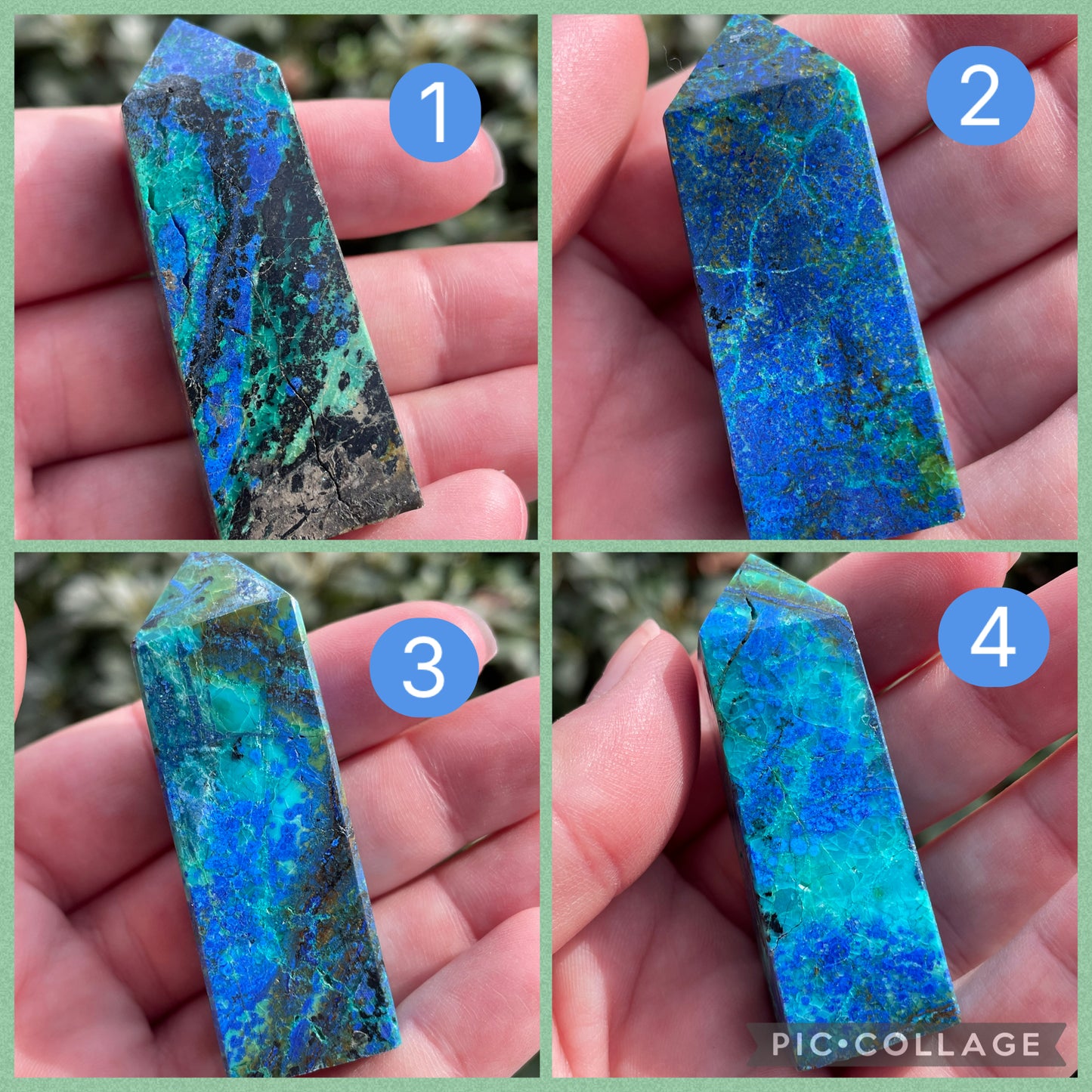 Azurite, Malachite, & Chrysocolla Crystal Towers