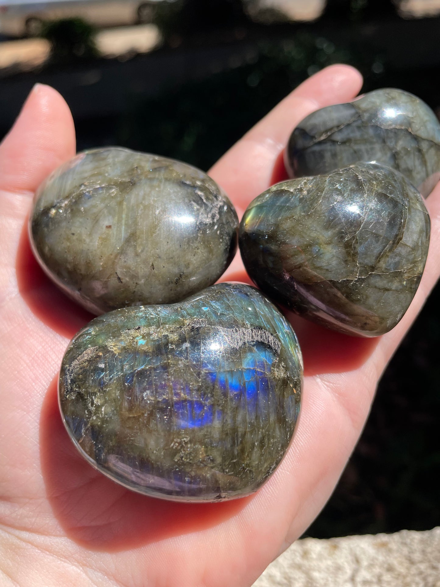 Labradorite Heart Carvings