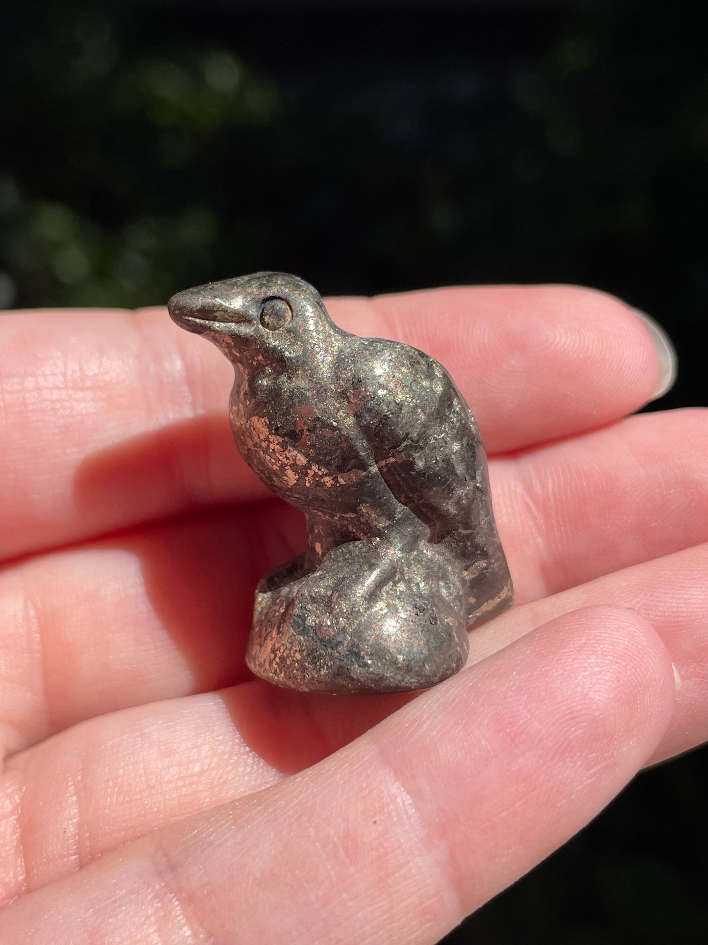 Pyrite Raven Carvings