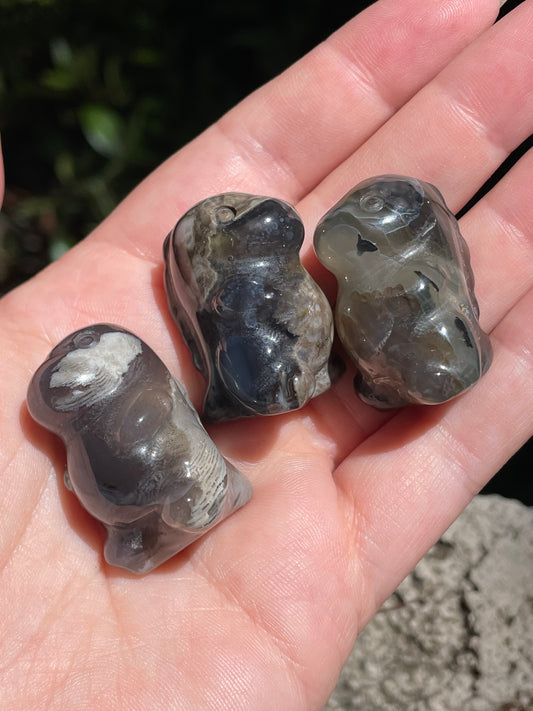 Volcano Agate Dino Carvings
