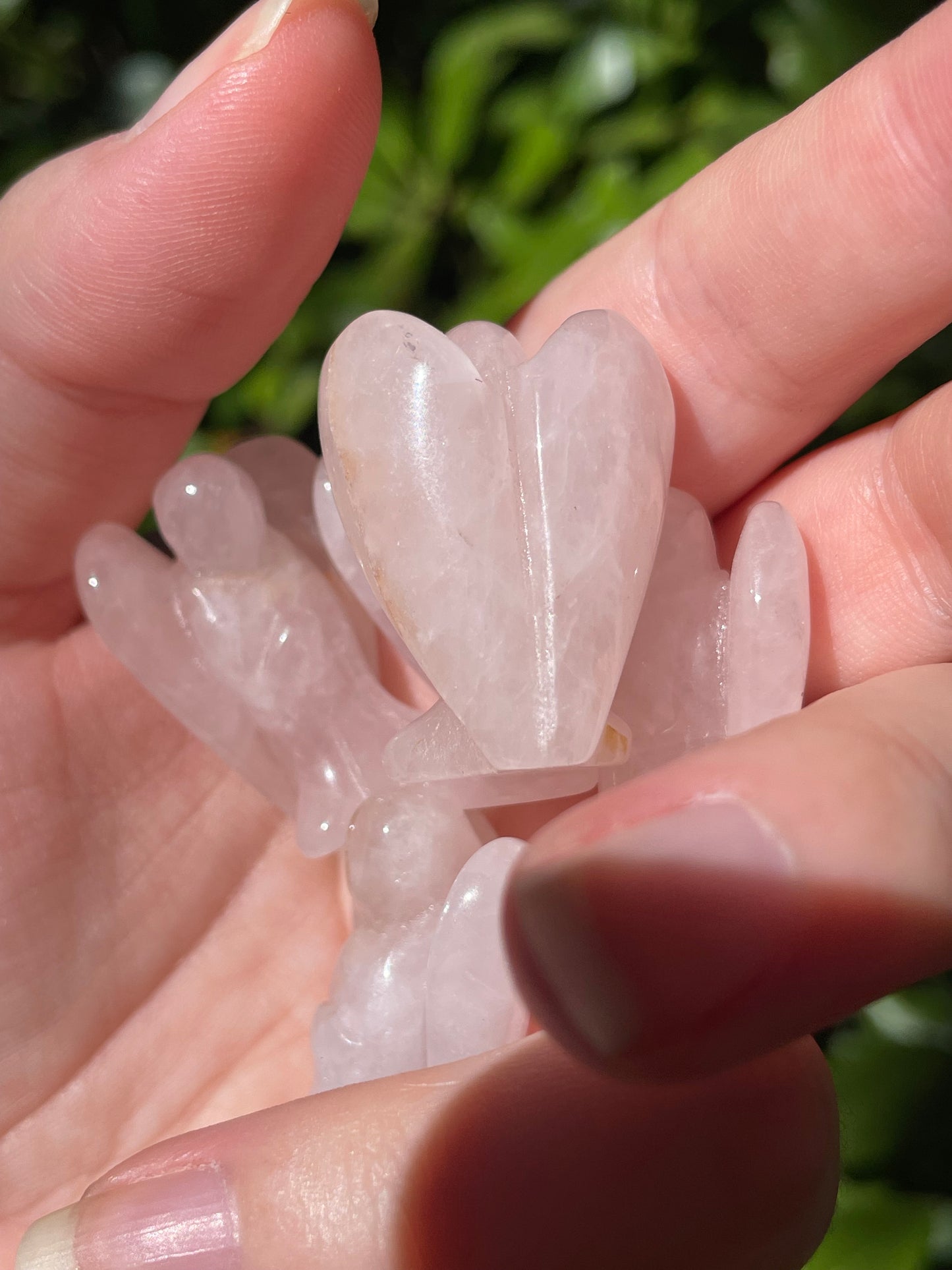 Rose Quartz Angel Carvings