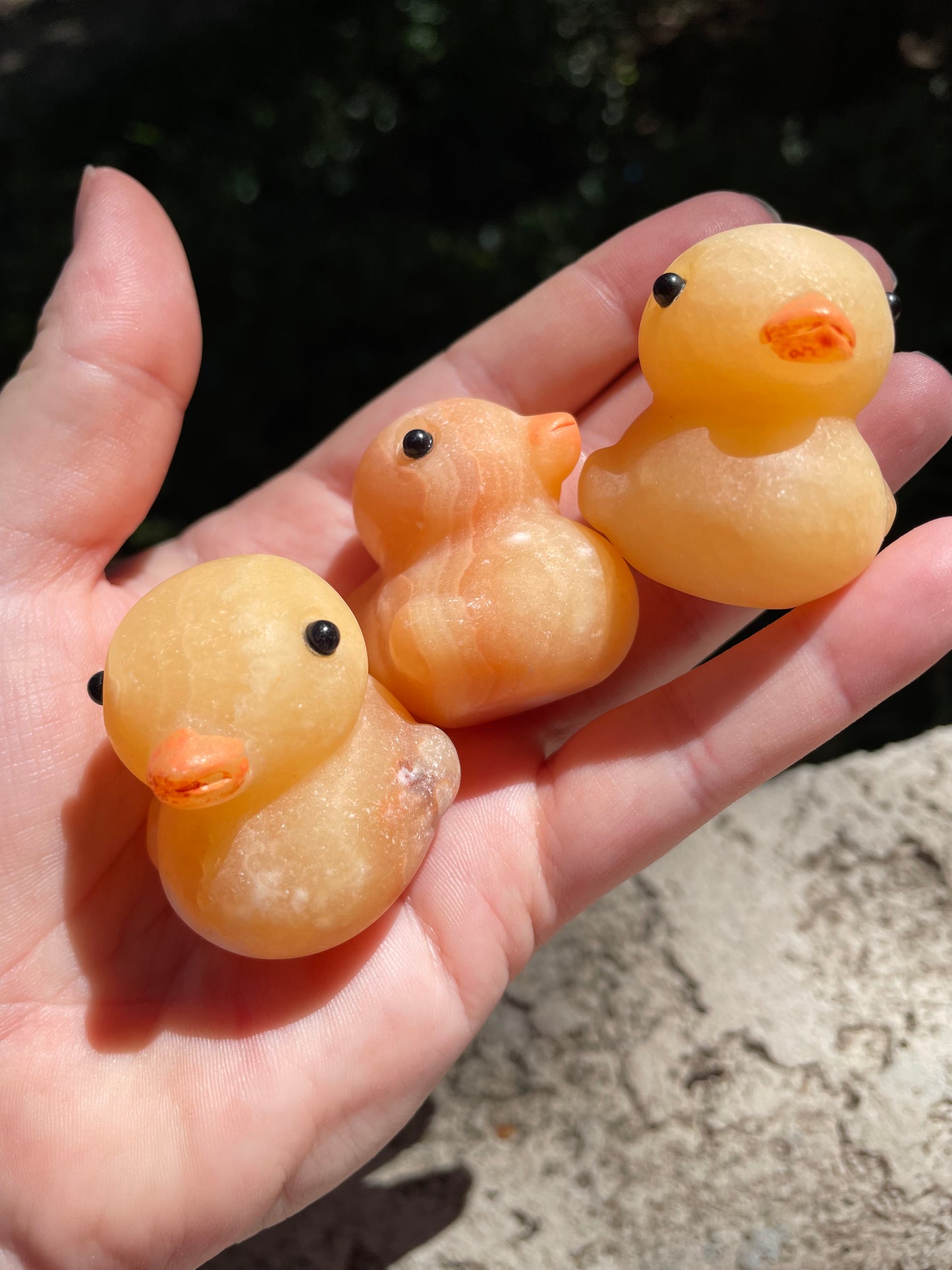 Orange Calcite Ducks