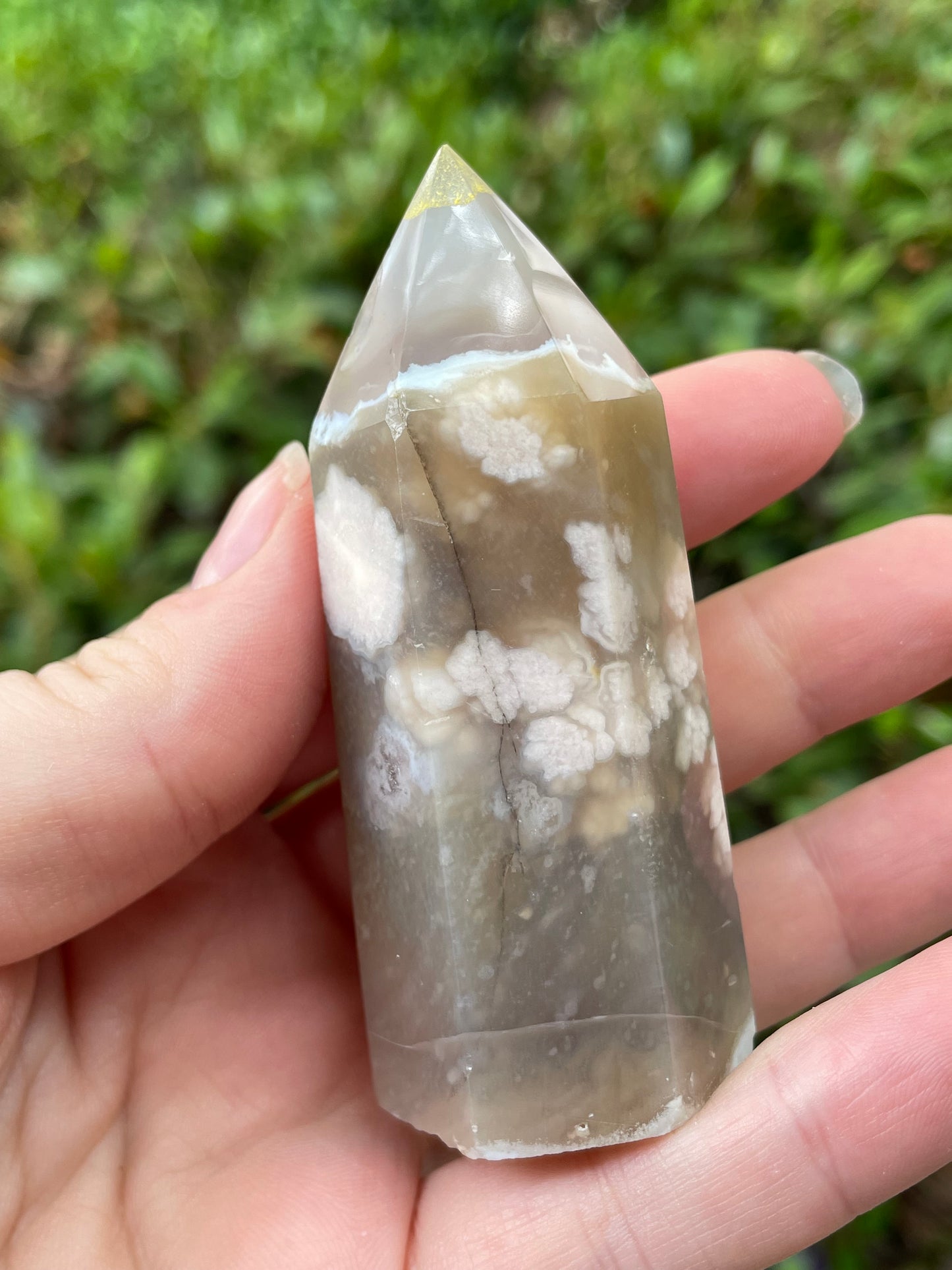 Flower Agate Crystal Tower