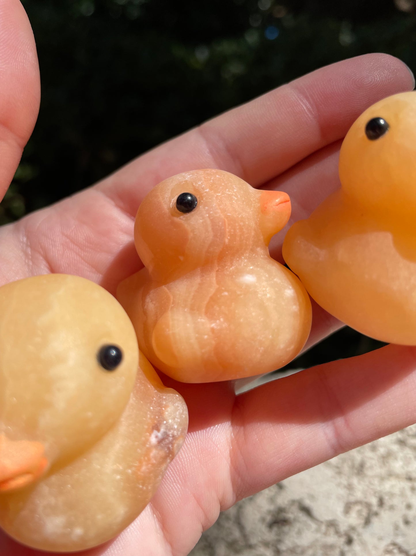 Orange Calcite Ducks