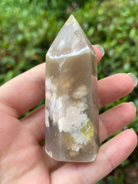 Flower Agate Crystal Tower
