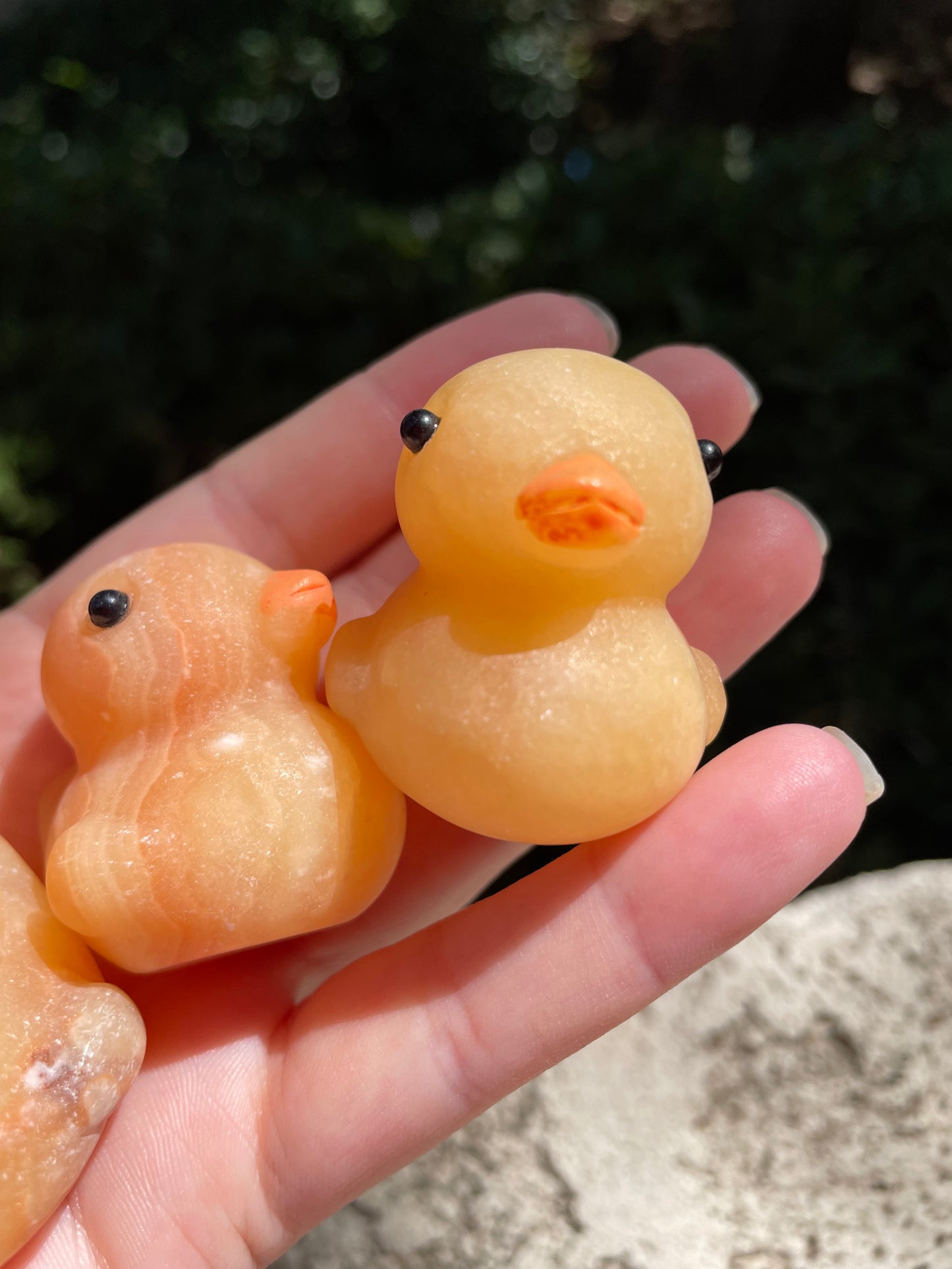 Orange Calcite Ducks