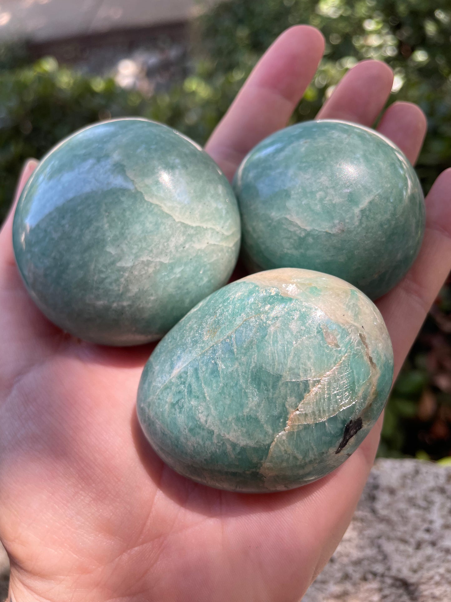 Amazonite Crystal Palm Stones
