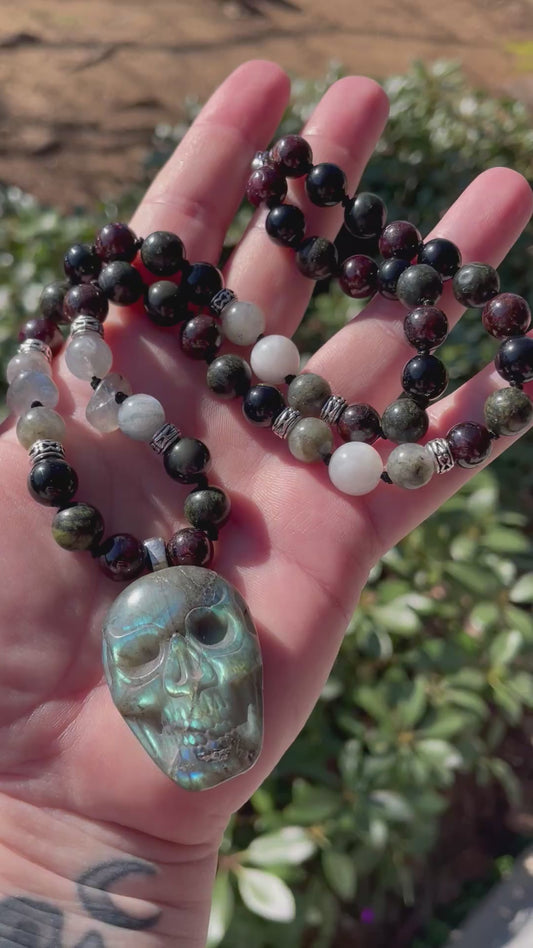 Transformation + Empowerment Crystal Skull Talisman Necklace