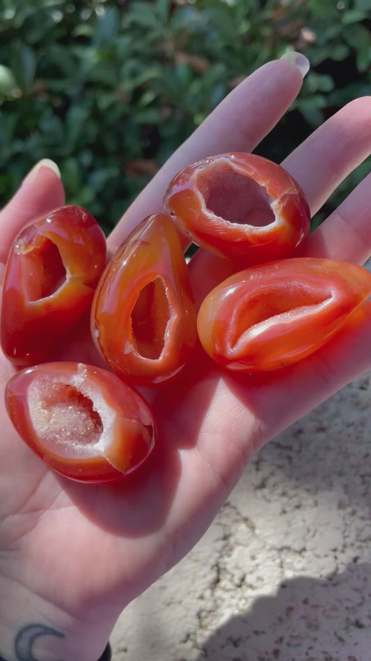 Carnelian Druzy Eggs